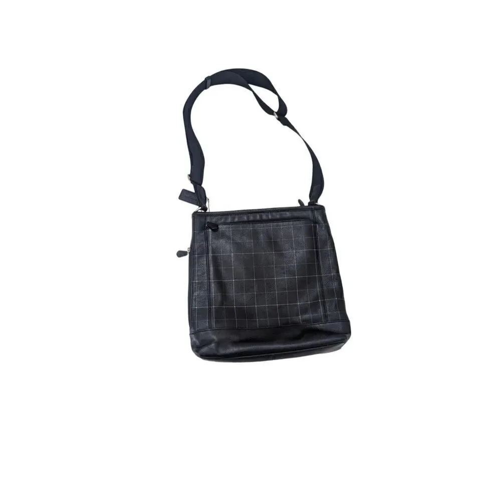 Coach Black Tattersall Leather Tech Messenger‎ Crossbody Bag F71757